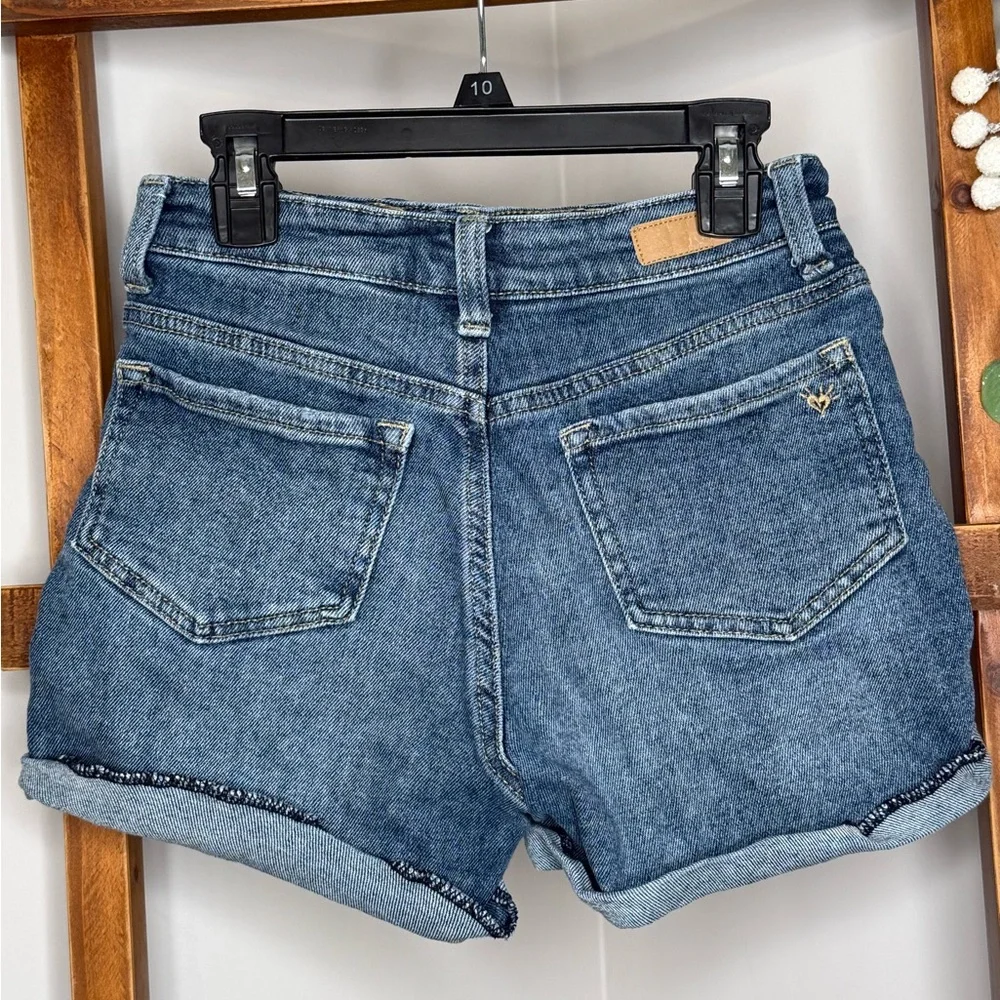 Justice Girls Distressed Mini Mom Denim Shorts